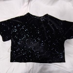 Black Starry Crop Top